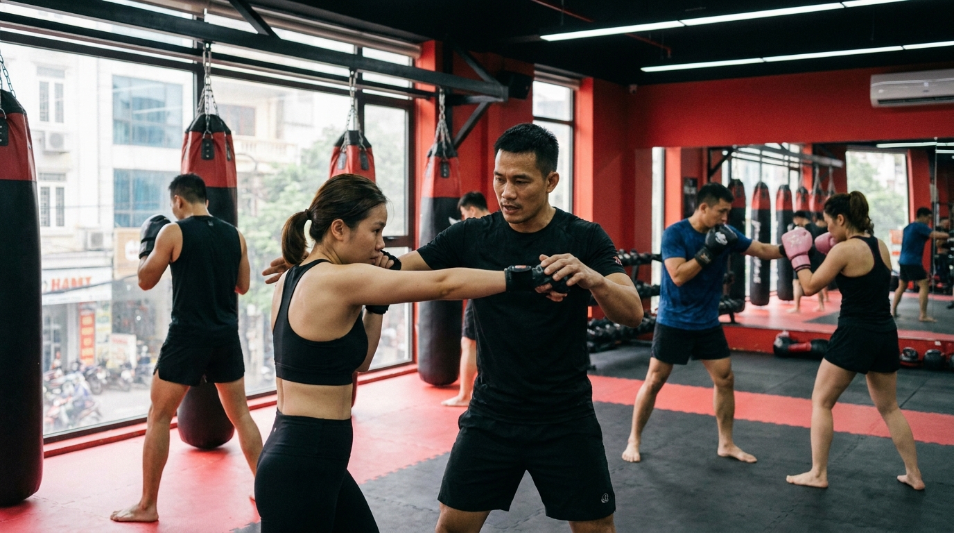 Buổi học kickboxing đầu tiên Hà Nội – Hướng dẫn chi tiết, thực tế